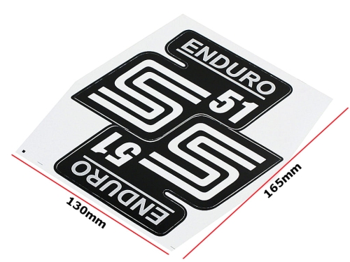 NAKLEJKA SIMSON S51 ENDURO SREBRNA KPL. KAT-E 