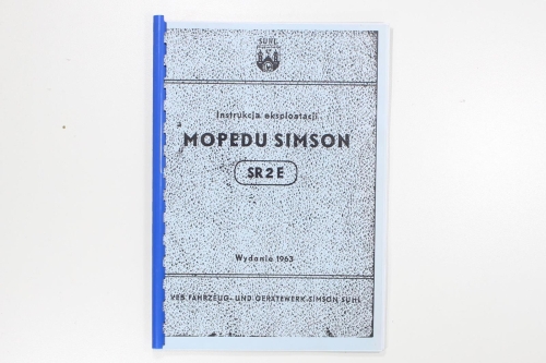 KATALOG INSTRUKCJA OBSŁUGI SIMSON MOPED SR2E 