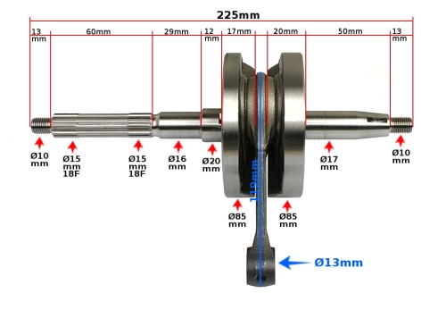 WAŁ KORBOWY ZIP LIBERTY 50 4T 