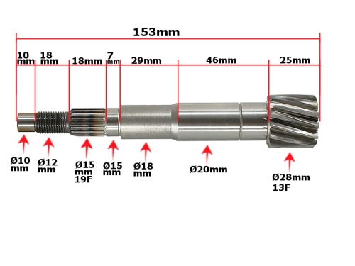 WAŁEK SPRZĘGŁA ATV 150 DIABLO GŁÓWNY FUX 