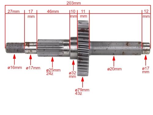 WAŁEK ZDAWCZY ATV 150 PRZEKŁADNI TYLNEJ 