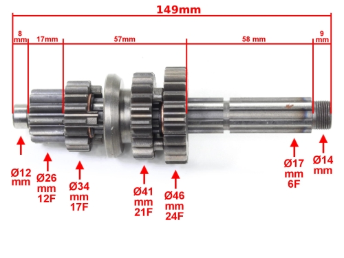 WAŁEK SKRZYNI BIEGÓW ATV 110 
