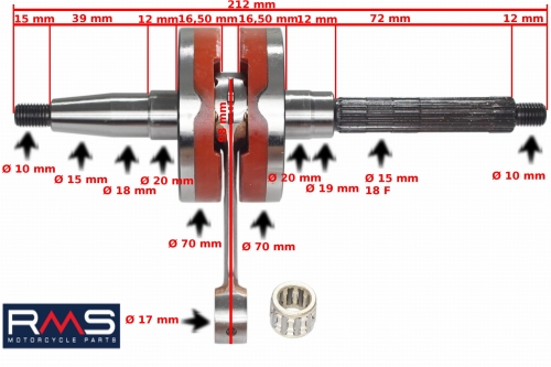 WAŁ KORBOWY PIAGGIO GILERA DERBI APRILIA RACING 