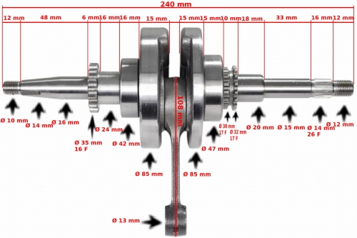 WAŁ KORBOWY ROMET ROUTER KEEWAY ZIP GY6-50 50CCM 