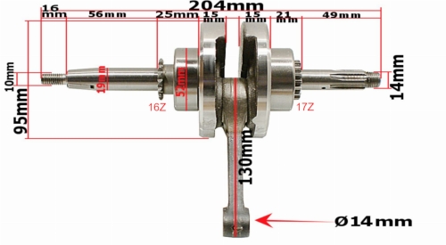 WAŁ KORBOWY CROSS 125 