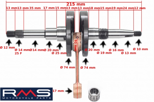 WAŁ KORBOWY KYMCO 50 RMS 