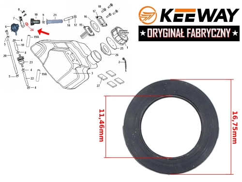 USZCZELKA KRANIK PALIWA KEEWAY HURRICAN 50CC ORYGI 