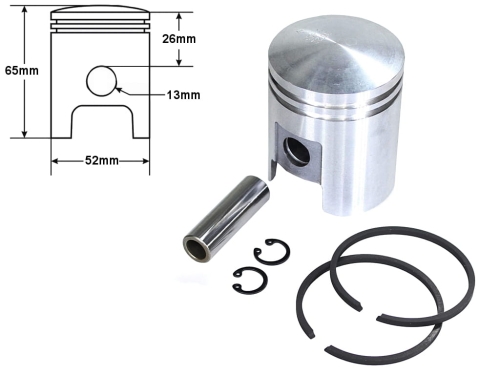 TŁOK WSK 125 52,00mm NOMINAŁ DUELLS KPL. DI 