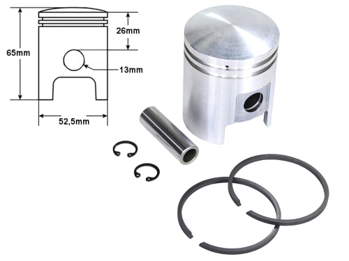 TŁOK WSK 125 52,50mm R2 KPL. DUELLS DI 