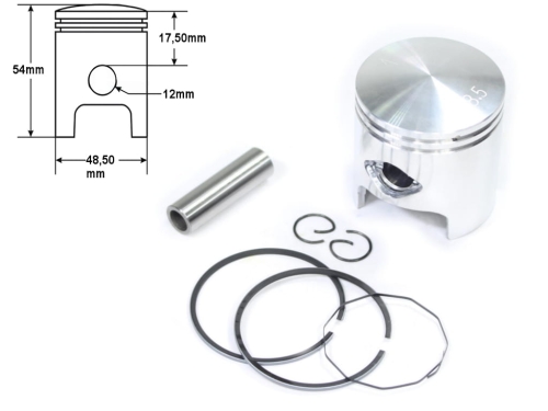 TŁOK PIAGGIO TYPHOON AIR COOL 80CC 48,5MM PIN12 ST 