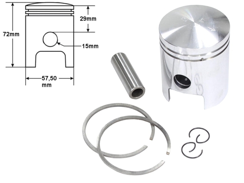 TŁOK MZ ETZ 150 57,50 3-SZLIF STD 