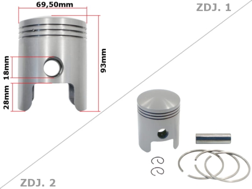 TŁOK MZ ETZ 250 / 251  69,50 1-SZLIF STD 