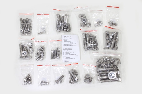 ŚRUBY WSK 125 M06 B3 NA CAŁY MOTOR NIERDZEWNA TI 