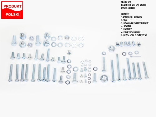ŚRUBY SILNIKA SHL 175 W2 WIATR GAZELA OCYNK TI 