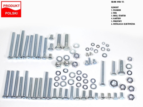 ŚRUBY SILNIKA WSK 175 OCYNK KPL. TI 
