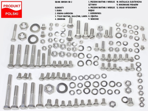 ŚRUBY SIMSON SR2 KOMPLET NA CAŁY MOTOR NIERDZEW TI 