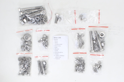 ŚRUBY KOMAR 2350 KOMPLET NA CAŁY MOTOR NIERDZEW TI 