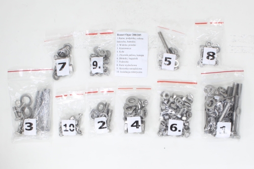 ŚRUBY ROMET OGAR 200/205 NA CAŁY MOTO NIERDZEWN TI 