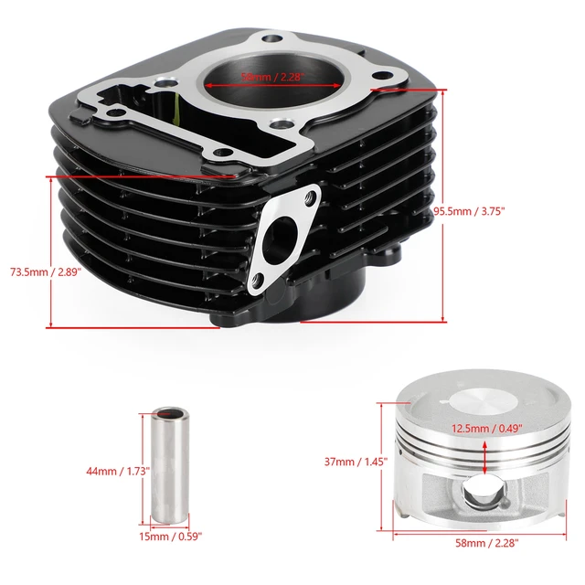 Artudatech Engine Cylinder Kit Piston Ring Gasket for Yamaha FZ16 FZ-16 Fazer 16 